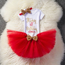 Load image into Gallery viewer, Baby Girls Clothes 1 Year 1st Birthday  Party Dresses Cotton