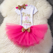 Load image into Gallery viewer, Baby Girls Clothes 1 Year 1st Birthday  Party Dresses Cotton