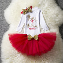Load image into Gallery viewer, Baby Girls Clothes 1 Year 1st Birthday  Party Dresses Cotton