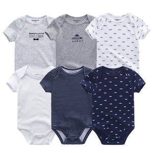 6 PCS/lot newborn   clothes O-neck 0-12M baby Jumpsuit 100% Cotton