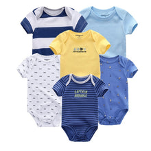 Load image into Gallery viewer, 6 PCS/lot newborn   clothes O-neck 0-12M baby Jumpsuit 100% Cotton