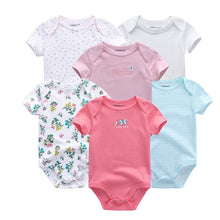 Load image into Gallery viewer, 6 PCS/lot newborn   clothes O-neck 0-12M baby Jumpsuit 100% Cotton