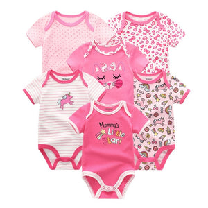 6 PCS/lot newborn   clothes O-neck 0-12M baby Jumpsuit 100% Cotton