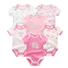 Load image into Gallery viewer, 6 PCS/lot newborn   clothes O-neck 0-12M baby Jumpsuit 100% Cotton