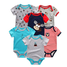 Load image into Gallery viewer, 6 PCS/lot newborn   clothes O-neck 0-12M baby Jumpsuit 100% Cotton