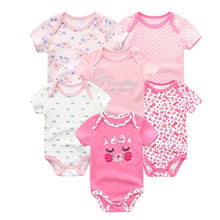 Load image into Gallery viewer, 6 PCS/lot newborn   clothes O-neck 0-12M baby Jumpsuit 100% Cotton