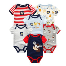 Load image into Gallery viewer, 6 PCS/lot newborn   clothes O-neck 0-12M baby Jumpsuit 100% Cotton