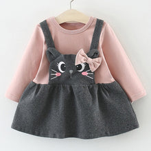 Load image into Gallery viewer, Baby Girl Winter Clothes Cotton Cat Bowknot Baby Dresses