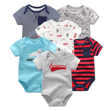 Load image into Gallery viewer, 6 PCS/lot newborn   clothes O-neck 0-12M baby Jumpsuit 100% Cotton