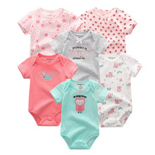 Load image into Gallery viewer, 6 PCS/lot newborn   clothes O-neck 0-12M baby Jumpsuit 100% Cotton