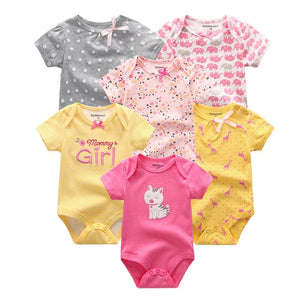 6 PCS/lot newborn   clothes O-neck 0-12M baby Jumpsuit 100% Cotton