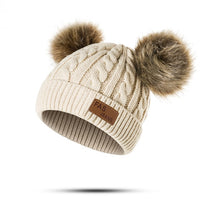 Load image into Gallery viewer, REAKIDS Beanies Baby Hat Pompon Winter Children Hat Knitted Cute Cap
