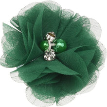 Load image into Gallery viewer, 18PCS Pearl Rhinestone Chiffon flowers  Hair Accessories