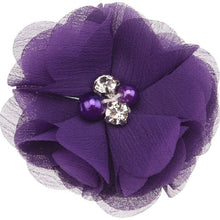 Load image into Gallery viewer, 18PCS Pearl Rhinestone Chiffon flowers  Hair Accessories