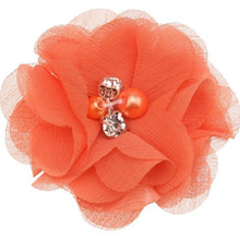 Load image into Gallery viewer, 18PCS Pearl Rhinestone Chiffon flowers  Hair Accessories