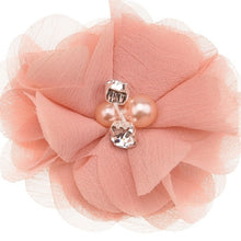 Load image into Gallery viewer, 18PCS Pearl Rhinestone Chiffon flowers  Hair Accessories