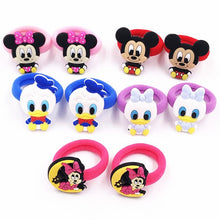 Load image into Gallery viewer, 10PCS Nylon Mickey Minnie Daisy Elastic Hair Rubber Band
