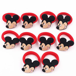 10PCS Nylon Mickey Minnie Daisy Elastic Hair Rubber Band