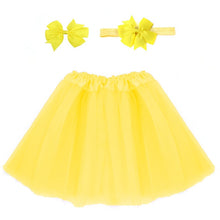 Load image into Gallery viewer, Baby Girl Tulle Tutu Skirt and Headband Hair Clip Sets