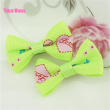 Load image into Gallery viewer, 100 Pcs/lot Mini Pringting Ribbon Bow Pet Bowknot Craft ONLY BOW NO CLIPS