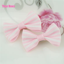 Load image into Gallery viewer, 100 Pcs/lot Mini Pringting Ribbon Bow Pet Bowknot Craft ONLY BOW NO CLIPS