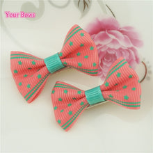 Load image into Gallery viewer, 100 Pcs/lot Mini Pringting Ribbon Bow Pet Bowknot Craft ONLY BOW NO CLIPS