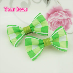 100 Pcs/lot Mini Pringting Ribbon Bow Pet Bowknot Craft ONLY BOW NO CLIPS