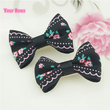 Load image into Gallery viewer, 100 Pcs/lot Mini Pringting Ribbon Bow Pet Bowknot Craft ONLY BOW NO CLIPS