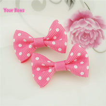 Load image into Gallery viewer, 100 Pcs/lot Mini Pringting Ribbon Bow Pet Bowknot Craft ONLY BOW NO CLIPS