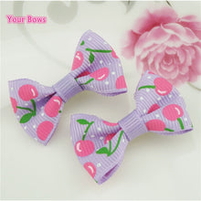 Load image into Gallery viewer, 100 Pcs/lot Mini Pringting Ribbon Bow Pet Bowknot Craft ONLY BOW NO CLIPS