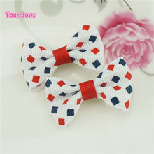 Load image into Gallery viewer, 100 Pcs/lot Mini Pringting Ribbon Bow Pet Bowknot Craft ONLY BOW NO CLIPS