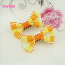 Load image into Gallery viewer, 100 Pcs/lot Mini Pringting Ribbon Bow Pet Bowknot Craft ONLY BOW NO CLIPS