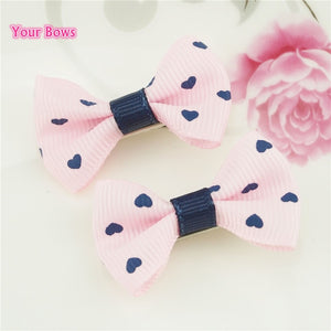 100 Pcs/lot Mini Pringting Ribbon Bow Pet Bowknot Craft ONLY BOW NO CLIPS