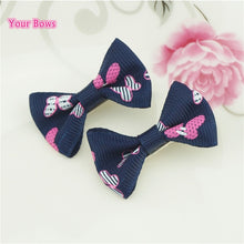 Load image into Gallery viewer, 100 Pcs/lot Mini Pringting Ribbon Bow Pet Bowknot Craft ONLY BOW NO CLIPS