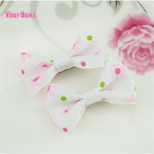 Load image into Gallery viewer, 100 Pcs/lot Mini Pringting Ribbon Bow Pet Bowknot Craft ONLY BOW NO CLIPS