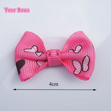 Load image into Gallery viewer, 100 Pcs/lot Mini Pringting Ribbon Bow Pet Bowknot Craft ONLY BOW NO CLIPS