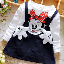 Load image into Gallery viewer, New Summer Cotton Baby Girls Cartoon Long Sleeves Dress