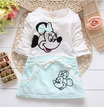 Load image into Gallery viewer, New Summer Cotton Baby Girls Cartoon Long Sleeves Dress
