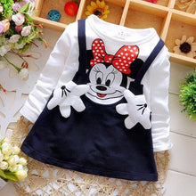 Load image into Gallery viewer, New Summer Cotton Baby Girls Cartoon Long Sleeves Dress