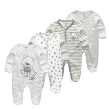 Load image into Gallery viewer, 4 PCS/lot cartoon long sleevele baby sleeper 100%Cotton Baby Overnight