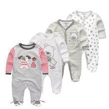 Load image into Gallery viewer, 4 PCS/lot cartoon long sleevele baby sleeper 100%Cotton Baby Overnight