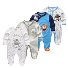 Load image into Gallery viewer, 4 PCS/lot cartoon long sleevele baby sleeper 100%Cotton Baby Overnight