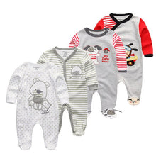 Load image into Gallery viewer, 4 PCS/lot cartoon long sleevele baby sleeper 100%Cotton Baby Overnight