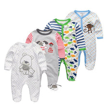 Load image into Gallery viewer, 4 PCS/lot cartoon long sleevele baby sleeper 100%Cotton Baby Overnight