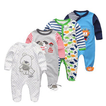Load image into Gallery viewer, 4 PCS/lot cartoon long sleevele baby sleeper 100%Cotton Baby Overnight