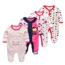 Load image into Gallery viewer, 4 PCS/lot cartoon long sleevele baby sleeper 100%Cotton Baby Overnight