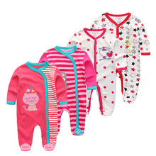 Load image into Gallery viewer, 4 PCS/lot cartoon long sleevele baby sleeper 100%Cotton Baby Overnight