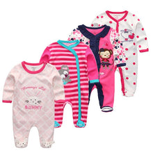 Load image into Gallery viewer, 4 PCS/lot cartoon long sleevele baby sleeper 100%Cotton Baby Overnight
