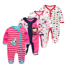 Load image into Gallery viewer, 4 PCS/lot cartoon long sleevele baby sleeper 100%Cotton Baby Overnight