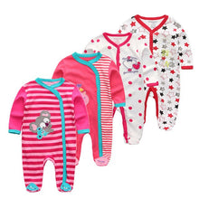 Load image into Gallery viewer, 4 PCS/lot cartoon long sleevele baby sleeper 100%Cotton Baby Overnight